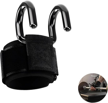 Metal Weightlifting Hooks, Enhanced Grip, Thickened Wrist Support, Fitness Training for Barbell, Dumbbell, Pull-Up Bar, 7.9 X 5.9 X 2.4 in