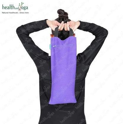 HealthAndYoga™ Yoga Sand Bags - Double Bag with Inner Waterproof Bag - Prop for Adding Weight and Support (Purple)