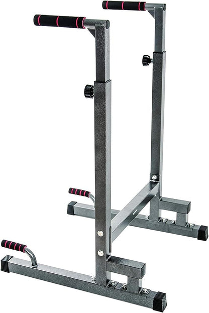 BalanceFrom Steel Frame Dip Station with Adjustable Height, 500 Pound Weight Capacity – Upper Body Workout Home Gym Equipment for Triceps, Push & Pull Ups, Leg Raises, and Bench Press