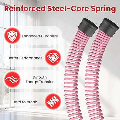 DERACY 2-in-1 Cordless Battle Ropes, Ropeless Battle Ropes for Home Gym, Portable Battle Rope, Home Workout Equipment for Women Men (Pink)