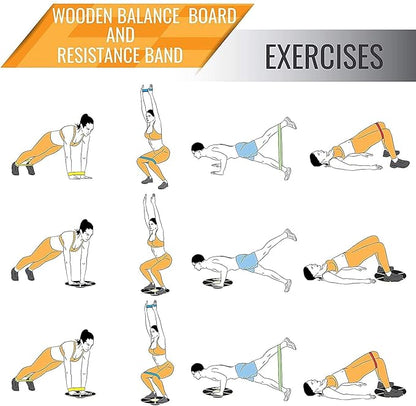 Yes4All Versatile Wooden Wobble Balance Trainer Board with 360 Degree Rotation