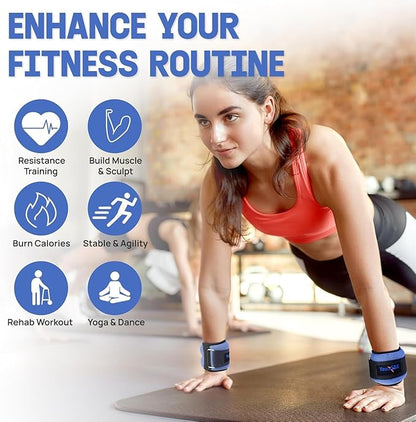 Yes4All Wrist & Ankle Weights Pair 1lb -10lbs, Adjustable Strap for Walking, Jogging, Pilates, Gym Fitness Workout for Women, Men