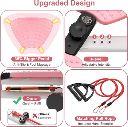 Waist Twister Machine Exercise, Ab Machine Adjustable Waist Twisting Fitness Tool，Noiseless Ab Twister Board for Women Men，Anti-Slip Home Gym Workout Equipment 300 lbs Weight Capacity