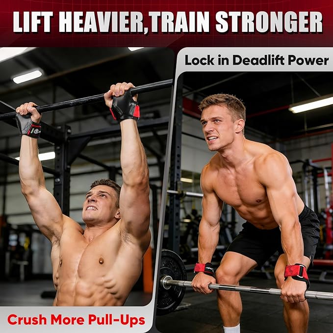 Weight Lifting Straps (Pair) JUPITER Non-Slip Wrist Support for Deadlifts & Powerlifting
