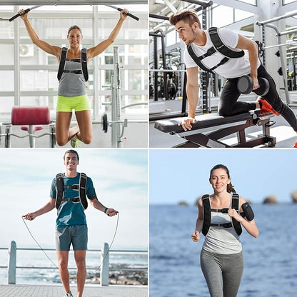 Fragraim Weighted Vest for Women Men - 8lb/10lb/12lb/16lb/22lb/25lb/30lb Weight Vest with Reflective Stripe, Detachable Phone Pouch, Ideal for Walking, Strength Training, Running, Workout, Cardio