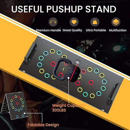 NAYSAYE Push-Up Board, Multi Functional Pilates Board with 4 Color, Push-Up Board Portable with Handle for Muscle Building, Home Fitness,12 Holes, 30 Holes