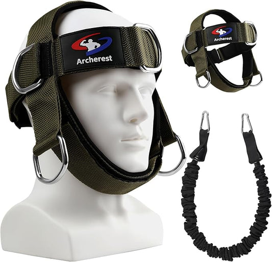 Fitness Neck Head Harness Trainer, Adjustable Chin Strap and Head Harness Strength, Neoprene Neck Exerciser for Weight Lifting, Home and Gym Use