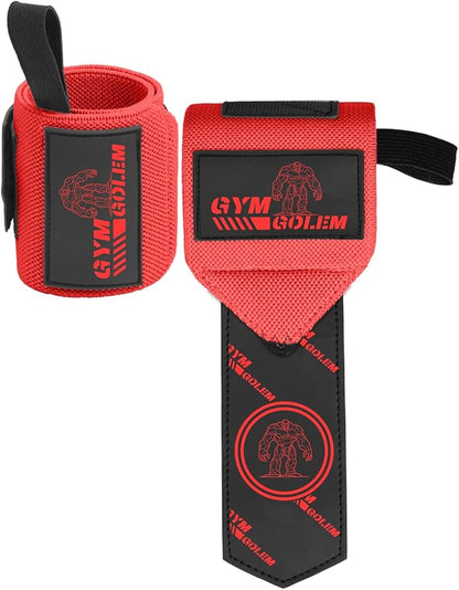 Wrist Wraps - 18-Inch Premium Support Wraps with Thumb Loop for Powerlifting, Bodybuilding, CrossFit & Shot Put (1 Pair)