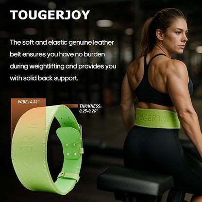 Women's Weight Lifting Belt 4 Inch Wide, Gym Powerlifting Belt for Women with Padded Lumbar Support, Adjustable Fitness Belt for Deadlift, Squats, Cross Training & Workout