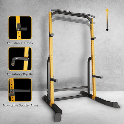 ZENOVA Pull Up Bar Dip Bar Squat Rack Workout Dip Station Height Adjustable Free Standing Chin Up Bar