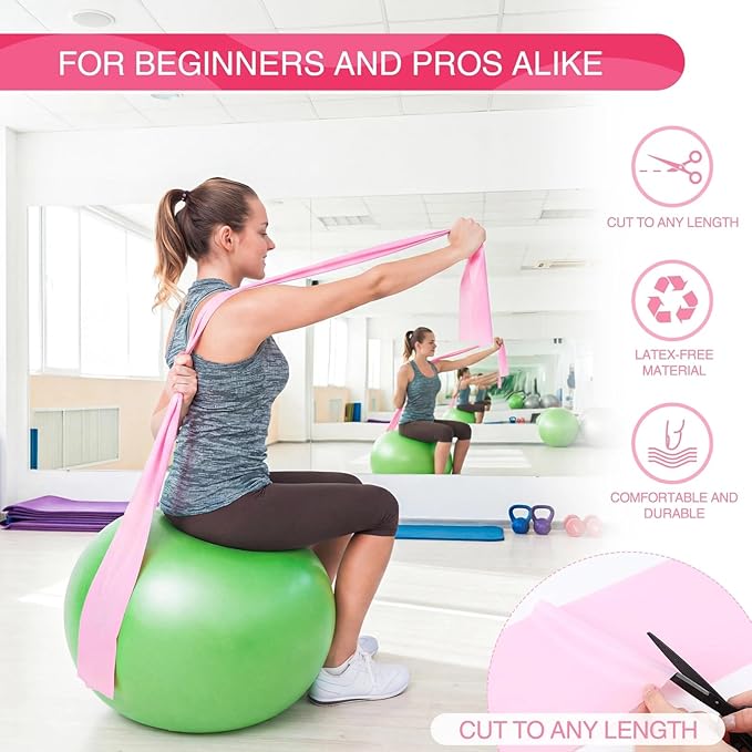 3 Pack 8 Yards Resistance Bands, No Latex Elastic Exercise Bands for Physical Therapy, Strength Training, Yoga, Pilates, Home & Gym Workouts for Men Women