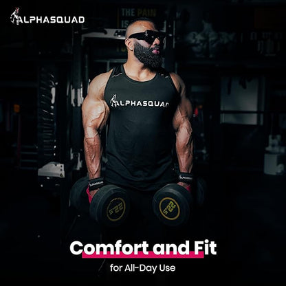 ALPHASQUAD Lifting Straps for Weightlifting – Heavy Duty Wrist Straps for Weightlifting with 7mm Thick Padded Cotton Wraps, 22.5" Long, 1.5" Wide – Deadlifts, Strength Training, Powerlifting, Men & Women