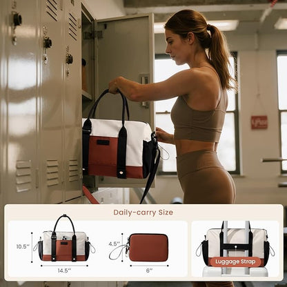LOVEVOOK Small Gym Bag for Women with Yoga mat Holder, Mini Duffle Bag for Travel with Wet Pocket, Overnight Personal Item Bags (Black, 14.5 inch-Small-2Pcs)