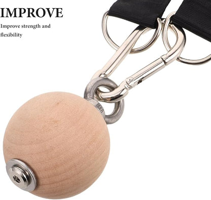 HEMOTON Wooden Pull up Grip Strength Trainer with Hand Exercise Balls Sturdy Strength Training Bars for Arm and Grip Power for Rock Climbing and Fitness Workouts