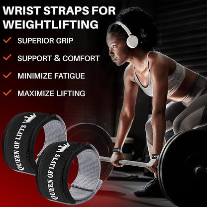 TECEUM Lifting Straps for Weightlifting Gym Strength Training - Wrist Straps with Neoprene Padded Cotton - Men & Women – Ideal for Powerlifting, Bodybuilding & Deadlifts