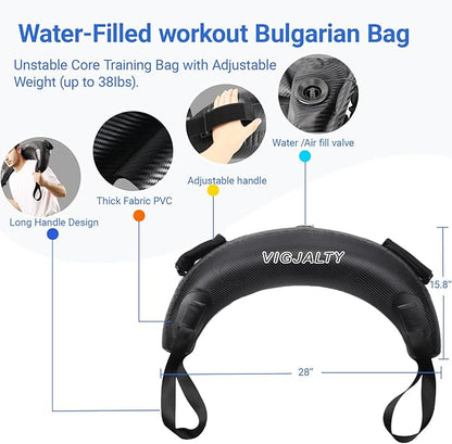 Heavy Aqua Bags-Water weight Bag 38-66Ibs - Ultimate Core Water Weights Aqua Ball-Adjustable Workout Sandbag Alternative for Full Body Exercise, Portable Stability Fitness & Balance Trainer Equipment