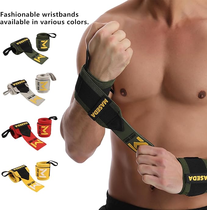 Pro-Grade Weightlifting Wrist Wraps (24") for Gym, Strength Training, and Powerlifting(1 Pair) - Heavy-Duty Thumb Loop Straps for Maximum Wrist Support in Bodybuilding & Fitness (Men & Women)
