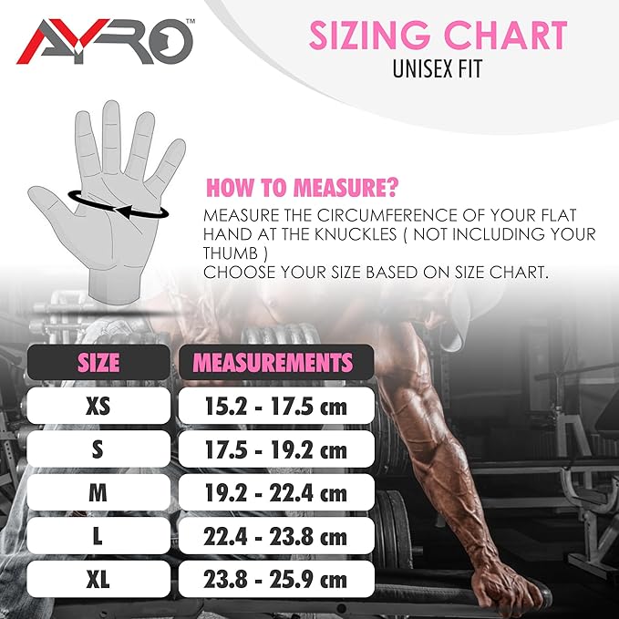 AYRO Workout Gloves for Men & Women – Gym Gloves for Men, Weight Lifting Gloves, with Wrist Support, Breathable Palm Padding, Non-Slip Grip – Ideal for Gym, Fitness, Cross Training, Cycling Gloves