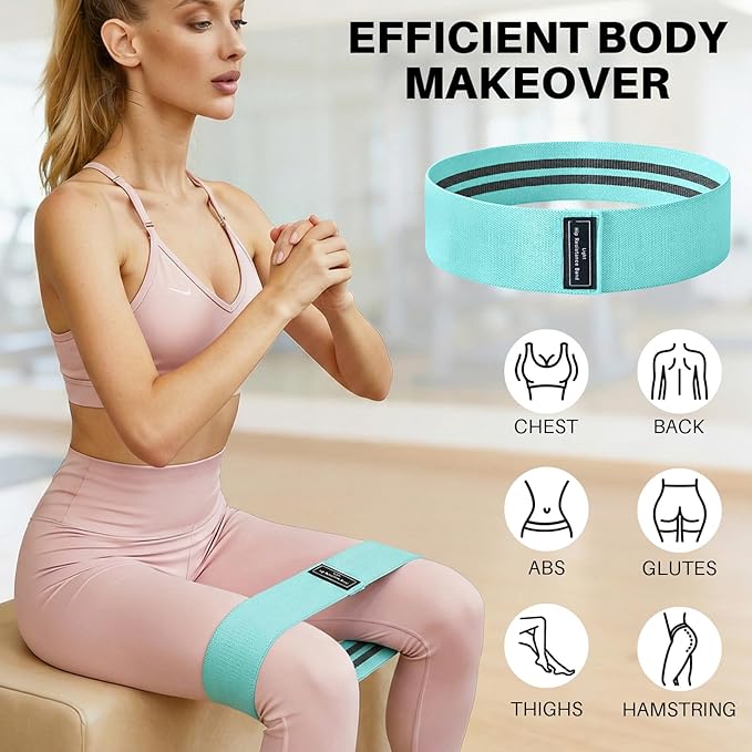 12 PCS Fabric Resistance Bands for Working Out, Booty Bands for Women and Men, Exercise Bands for Legs and Hip,Elastic Stretch Bands for Exercise Yoga Pilates Fitness Home Workout