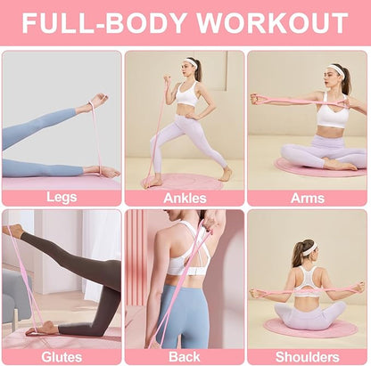 Figure 8 Resistance Band: Resistance Bands with Handles for Working Out - 8 Shaped Resistance Bands for Women - Exercise Bands for Arms - Fullbody Yoga Pulling Rope