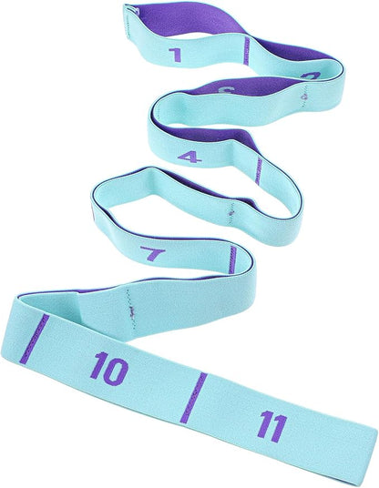 Yoga Bands For Stretching 11 Loops Yoga Stretch Strap With Loops Elastic Physical Pilates Stretch Band For Flexibility(Blue)