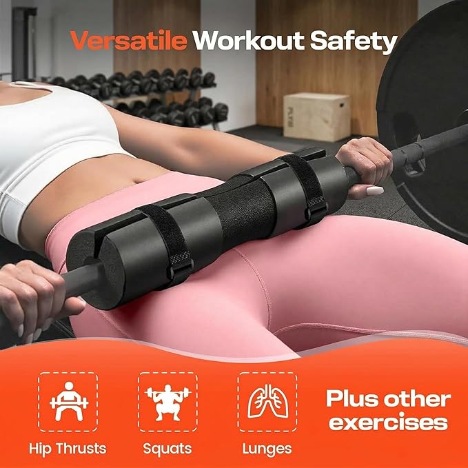 OPPSDECOR Hip Thrust Barbell Pad for Squats - Foam Cushion for Neck and Shoulders, Fits Standard & Olympic Bars, Weightlifting Gym Equipment for Lunges, Glute Bridges and Hip Thrusts