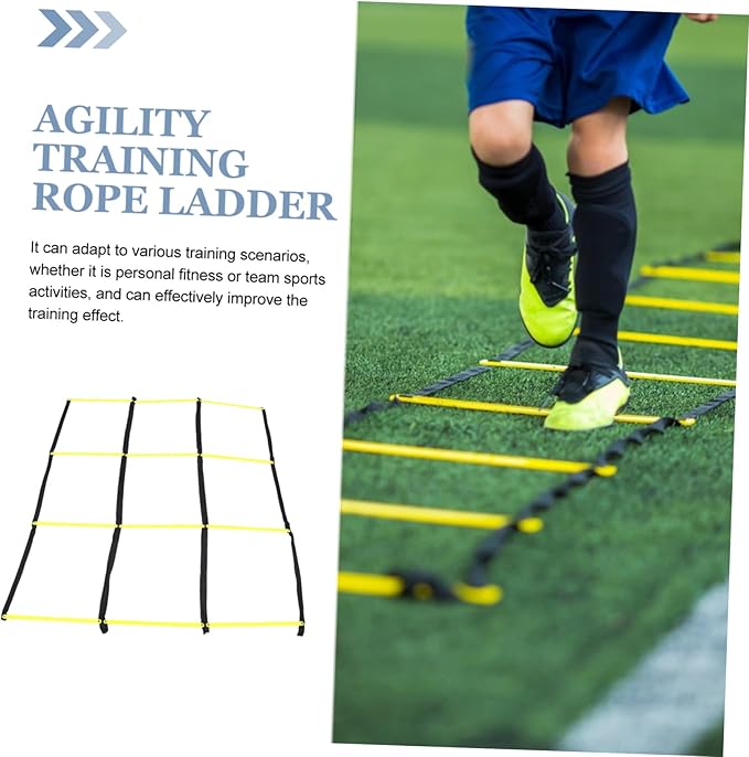 PartyKindom Portable Agility Ladder with Material for Soccer and Football Speed Training Footwork Ladder for Outdoor Agility Drills Compact Foldable Design for Athletes Coordination Exercises