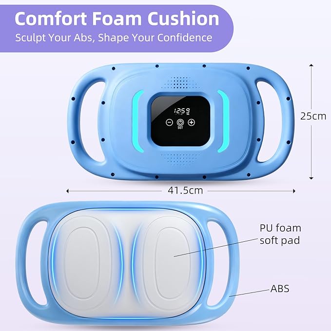 Smart Ab Trainer Machine with Music & Counter, Sit Up Assistant Core Workout Equipment with Foam Cushion for Home Gym Fitness