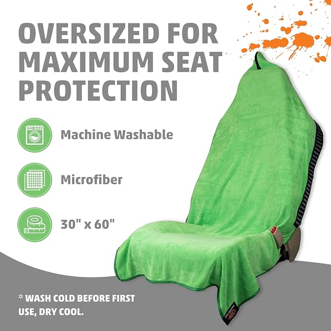 Orange Mud Transition & Seat Wrap V2.0, Automotive Seat Cover, Changing Kilt, and Multipurpose Towel (Lime Green)
