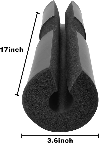 REEHUT Squat Pad Barbell Pad for Squats, Lunges and Hip Thrusts - Foam Sponge Pad Provides Relief to Neck and Shoulders While Training - Fit Standard and Olympic Bars Perfectly Black (Black)