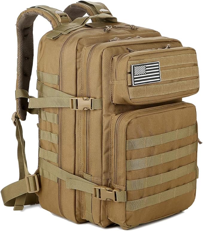 QT&QY 45L Military Tactical Backpacks Molle Army Assault Pack 3 Day Bug Out Bag Hiking Treeking Rucksack…