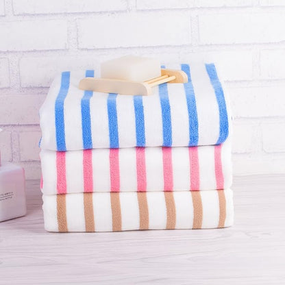 JML Beach Towels Set of 4, 30" x 60", Microfiber Bath Towel for Adult, Cabana Stripe, Absorbent, Quick Dry, Perfect for Salon, Hotel, Travel, Sport, Swimming, Yoga, Camping, Coffee