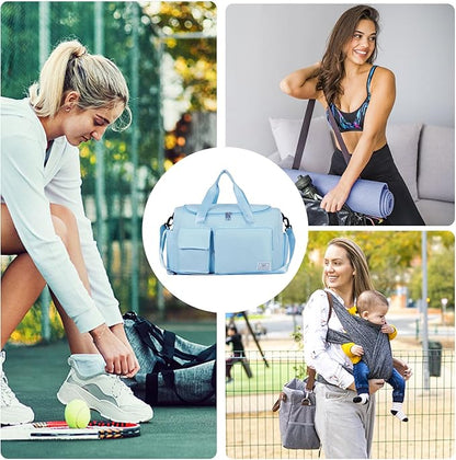 FIORETTO Women's Gym Duffle Bag with Shoes Compartment, 30L Capacity, Ideal for Travel, Gym, Sports, Duffel, Weekender
