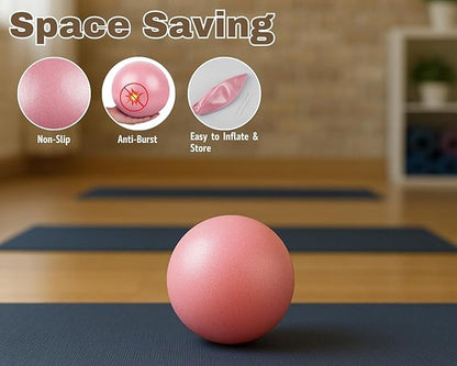 Pilates Ball 9 Inch Yoga Ball Small Exercise Ball for Core Strength Fitness Balance Stability at Home Gym