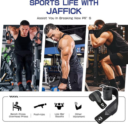 Jaffick Double-Layer Reinforced Wrist Wraps for Weightlifting - Men & Women, Thumb Loop Design for Powerlifting, Crossfit, Bodybuilding, Deadlifting - Fits Both Hands