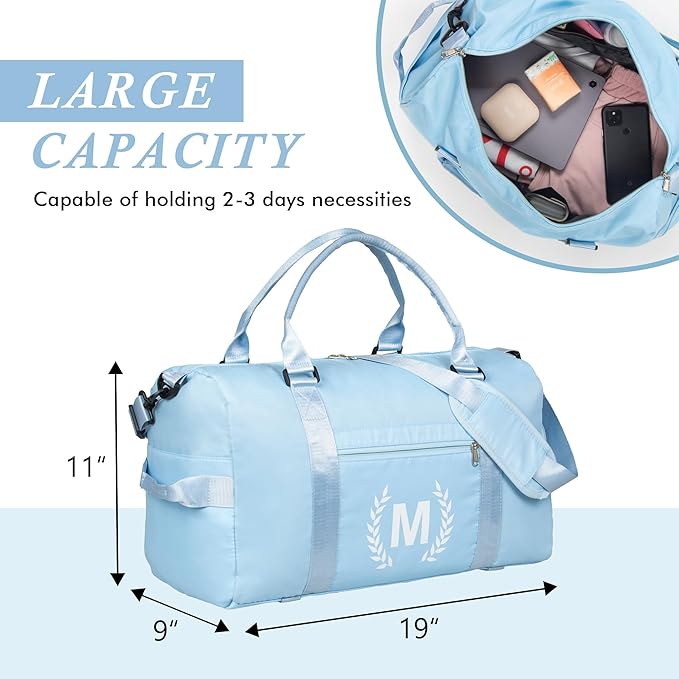 Gym Duffel Bag, Red, Personalized with Initials, Spacious Sports Bag for Yoga & Dance, Wet Pocket, Mat Strap, Travel-Friendly