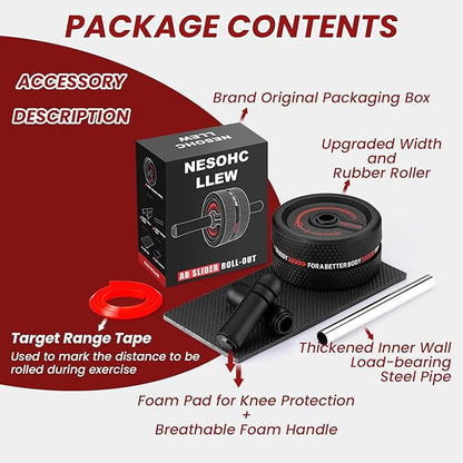 Ab Roller Wheel. Abdominal Training Roller for Men/Women, Abdominal Wheels Widened to 3.4 ", Rubber Tread of The Abdominal Wheel Upgraded, Max Weight 490 lbs