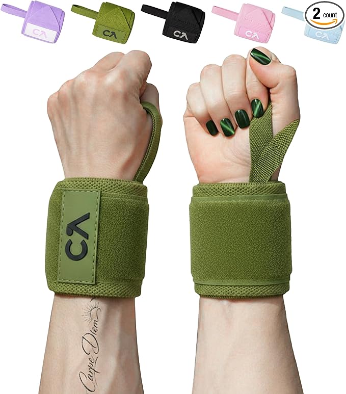 Wrist Wraps for Weightlifting – 12"-18" Adjustable Wrist Support with Thumb Loop, Stable Gym Straps for Bench Press, Powerlifting & Strength Training