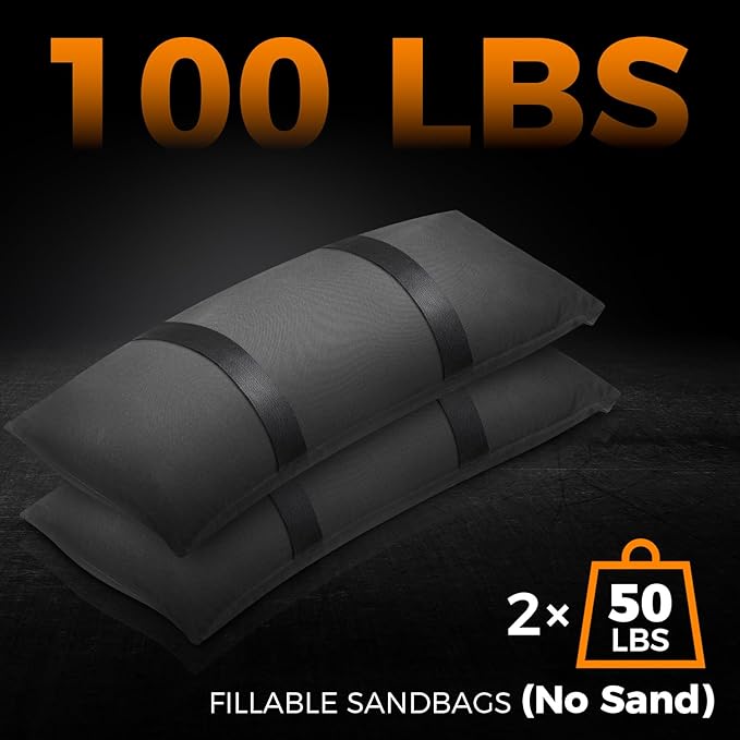 100 LBS Umbrella Base Weights Fillable Sandbags, 2 Packs Sand Bags for Weight, Outdoor Weatherproof Heavy Duty Weight Sandbag for Furniture Umbrella Stand Garden Cantilevers Poolside Accessories