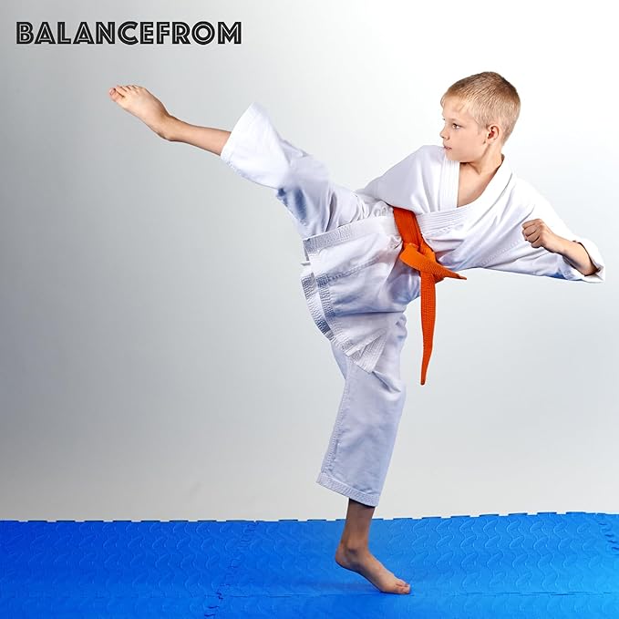 BalanceFrom Puzzle Exercise Mat 3/4" Thick, EVA Interlocking Foam Floor Tiles for Home Gym, Mat for Home Workout Equipment, Floor Padding for Kids, Multiple Sizes and Colors