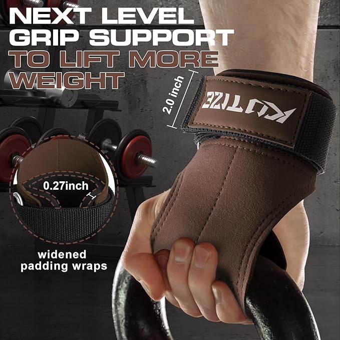 Lifting Straps, Weight Lifting Wrist Wraps for Weightlifting, Heavy Powerlifting, Deadlifts, Rows, Pull Ups, Adjustable Neoprene Padded Gym Workout Strength Training Wrist Hooks for Men/Women