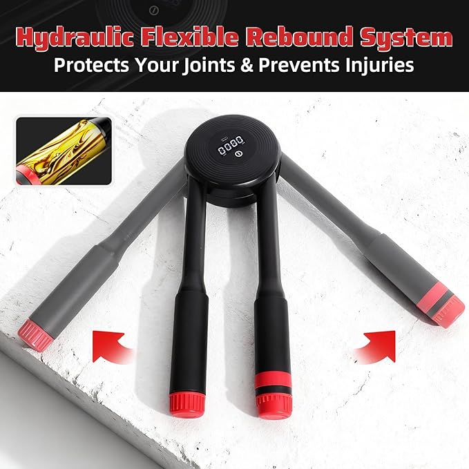 Hydraulic Power Twister Adjustable Resistance 22–440 lbs Digital Display, Foldable Arm Chest Exerciser for Women Men, No Snapback Safety, Portable Home Gym Gear