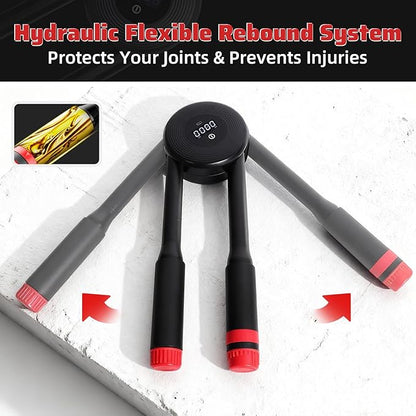 Hydraulic Power Twister Adjustable Resistance 22–440 lbs Digital Display, Foldable Arm Chest Exerciser for Women Men, No Snapback Safety, Portable Home Gym Gear