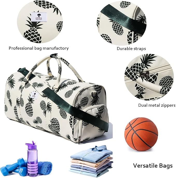 Original Floral Water Resistant Duffel Bag Gym bag Weekender Travel Bag for Gym Beach Travel Daily Bags