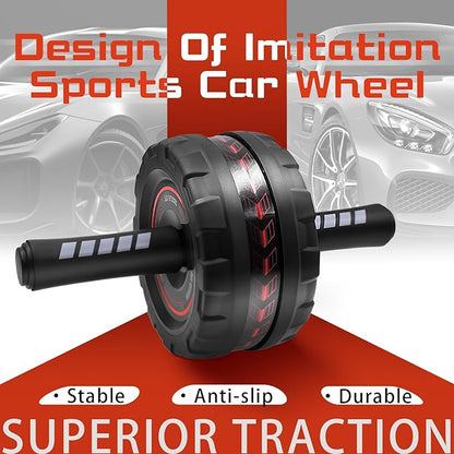 Ab Roller Wheel,Stable Wide Wheel For Beginner,Men,Women,Abs & Core Workout Equipment For Home Gym With Knee Pad,Abdominal Wheel For Full-Body Strength Training