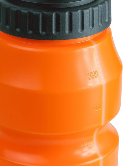 Cannon Sports 1 Liter Sports Water Bottle, BPA-Free, 34 Oz Capacity, Large Mouth, 2 lids (Straw and Squeeze), Great For Helmet Sports Such As Hockey, Lacrosse, Football, Boxing (2 Pack) (Orange)