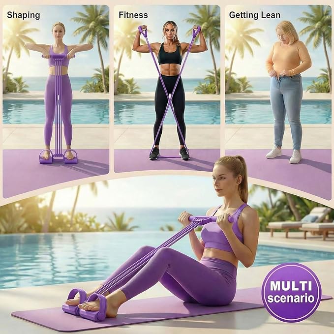 Pedal Resistance Bands with Handles, Elastic Pull Rope Fitness, Multifunction Yoga Resistance Band, Foot Pedal Resistance Bands, Stretching Workout Fitness Bands for Abdomen, Waist, Arm, Leg