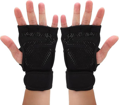 Workout Gloves for Men Gym Weight Lifting Gloves with Wrist Wrap Support Full Palm Protection Gym Gloves Exercise Fitness Training Gloves