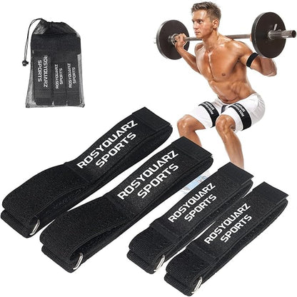 BFR Booty Bands for Men/Women Glutes, Blood Flow Restriction Bands Plan for Arm Muscle Legs &Hip Building, Adjustable Velcro Occlusion Bands Workouts,Quality Fabric Bands for Squat Butt &Thigh