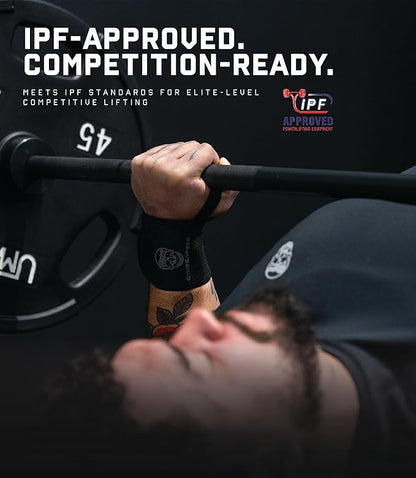 Gymreapers Weightlifting Wrist Wraps (IPF Approved) 18" Professional Quality Wrist Support with Heavy Duty Thumb Loop - Best Wrap for Powerlifting Competition, Strength Training, Bodybuilding